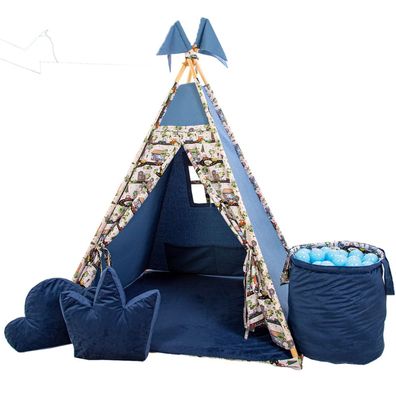 Kinder Teepee Tipi für Kinder Indianerzelt Spielzelt Premium ÖKO-TEX