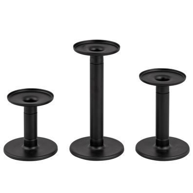 bremermann 3er-Set Kerzenhalter 2in1, Kerzenständer, Metall, schwarz matt