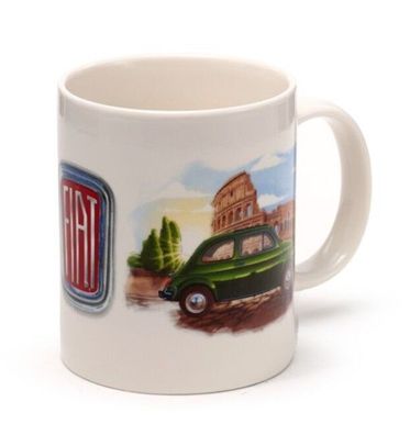 FIAT 500 Porzellan Tasse Rom Riviera Kaffee Tee Becher 300ML