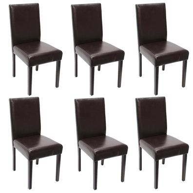 6er-Set Esszimmerstuhl Stuhl Küchenstuhl Littau, Leder