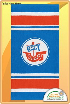 F.C. Hansa Rostock Duschtuch Badetuch Badestola Saunatuch Velourstuch Gr.90x180cm NEU