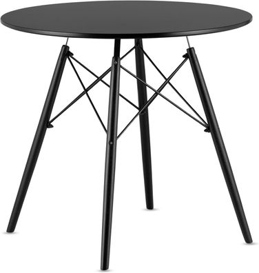 Best For Home Runder Esstisch - Moderner Wohnzimmertisch aus Holz & Stahlgestell