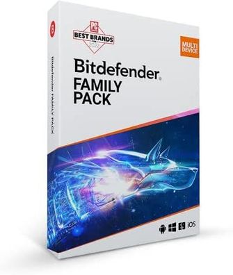 Bitdefender Family Pack 2026 bis zu 15 Geräte im Haushalt, 2 Jahre (24 Monate),