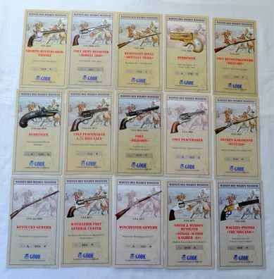 16 Karten Göde Waffen des wilden Westens Winchester Colt Kentucky Remington