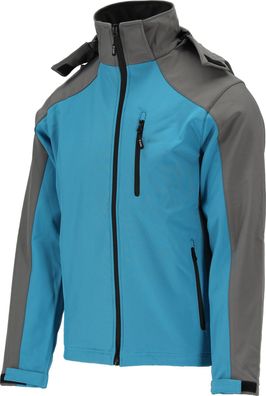 Giacca softshell con cappuccio Stratus, taglia S, blu-grigio