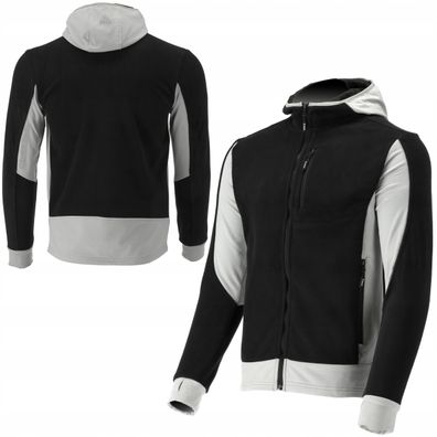 Fleece Kapuzenpulli, Hoodie mit Reißverschluss SARNA schwarz/weiß Gr. S-XXXL