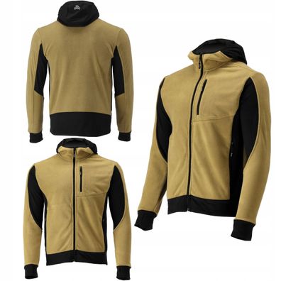 Fleece Kapuzenpulli, Hoodie mit Reißverschluss SARNA khaki/schwarzGr. M