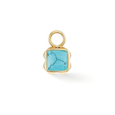 Bead - Birthstone Dezember Charm Türkis Gold