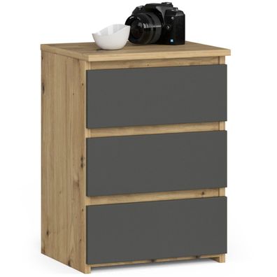 Kommode Nachttisch Nachtkommode Sideboard 3 Schubladen B40 x H57 x T35 cm
