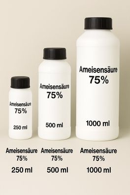 Ameisensäure 75% technische Qualität - 1 250ml 500ml und 1000ml