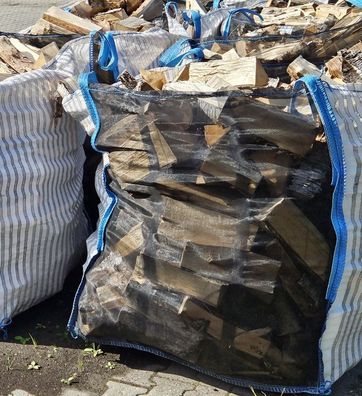 10 x Klassik Woodbag Holzbag 100x100x160cm BigBag Kaminholz Brennholz