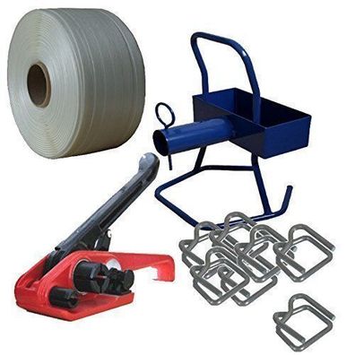 Praktisches Umreifungsset mit 16mm Textilband * Umreifungs Set Béndelset