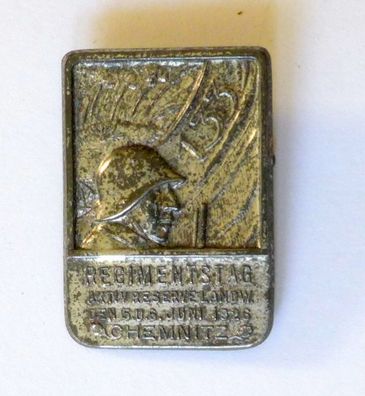 Abzeichen Regimentstag 133 Aktiv Reserve Landw. 1926 Chemnitz 5.u.6. Juni WK