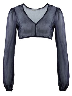 Dirndlbluse Salching nachtblau - Größe: 38