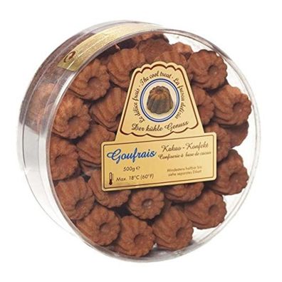 Goufrais Gugelhupf Rundbox 500g Kakaokonfekt 100% Kakaopulver Schokolade Genuss