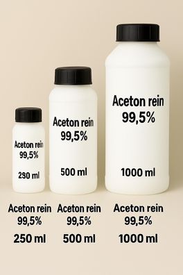 Aceton rein 99,5% zur Verdünnung Reinigung und Glättung 250ml 500ml 1000ml