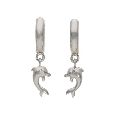Kinderohrringe Creolen mit Delfinen Silber 925 JL10-06-3693