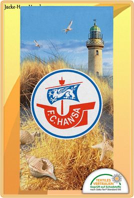 F.C. Hansa Rostock Duschtuch Badetuch Badestola Saunatuch Velourstuch Gr.70x140cm NEU