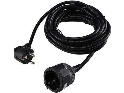Schutzkontakt-Verlängerung, 5m, schwarzH05VV-F3G 1,5mm² 16A/250V