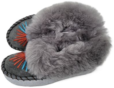 Lammfell Warme Hausschuhe Gr.31 NEU, Schaffell/ leder Handarbeit Nr.1