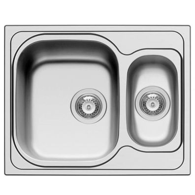 Pyramis medizinische Edelstahl Einbauspüle 62 cm ohne Überlauf 1 1/2 Becken