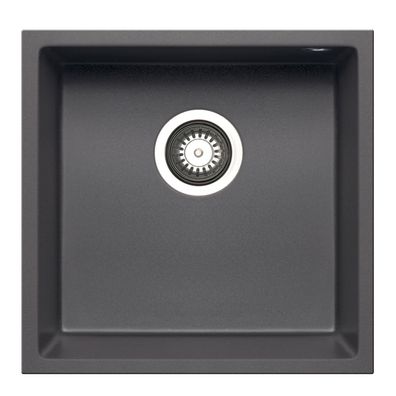 Pyramis Unterbauspüle 40x40 cm Küchen-Spülbecken quadratisch graue Granit-Spüle