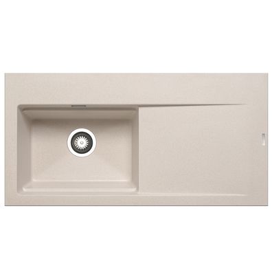 Pyramis große beige Pyragranit Einbauspüle 100 cm 1 Becken links