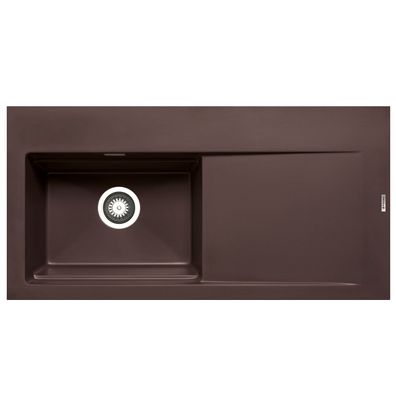 Pyramis große braune Pyragranit Einbauspüle 100 cm 1 Becken links