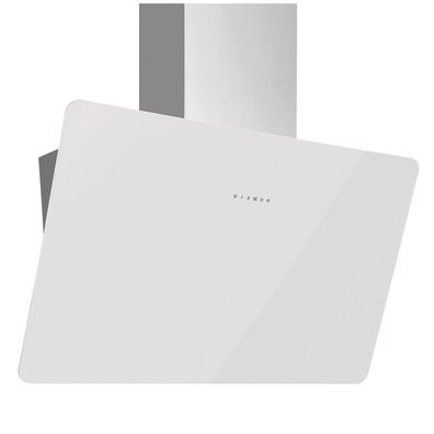 Pyramis weiße Kopffrei Wandhaube 60 cm Edelstahl Glas