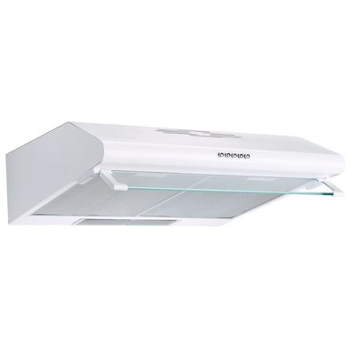 Pyramis weiße flache Unterbauhaube 60 cm mit Metallfilter