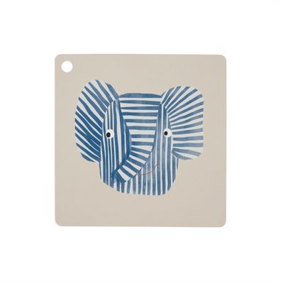 OYOY M107415 - Platzset Erik Elefant - Tischset Elephant - Silikonmatte