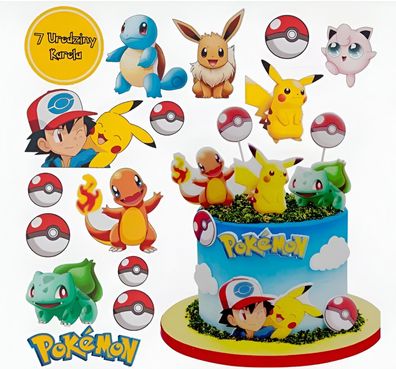 Pokemon Pikachu Essbar Tortenaufleger Torte Geburstag Zuckermasse + NAME p07