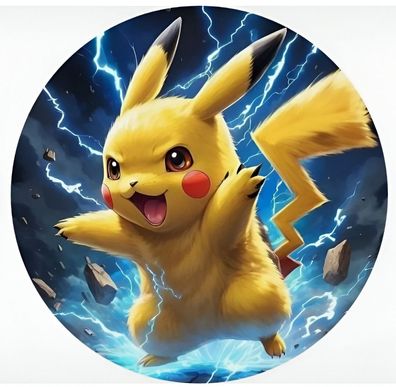 Pokemon Pikachu Essbar Zuckermasse Tortenbild Tortenaufleger + 4 Muffin p21