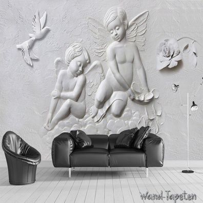 Vlies Fototapete Wandtapete Wandbilder 3D Relief Engels Taube 2039