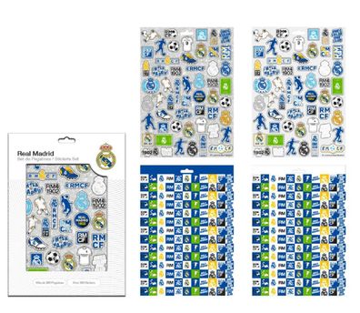 Real Madrid Aufkleber-Set Sticker für Hefte, Schreibtisch & Geschenke