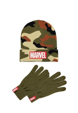 Marvel - Men's Core Logo Giftset (Beanie &amp; Knitted Gloves) Multicolor