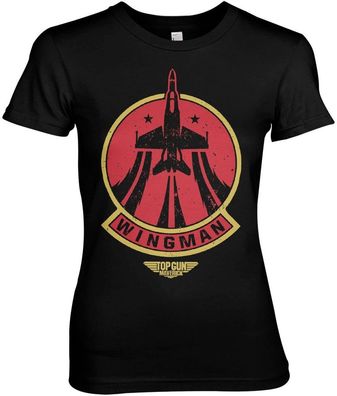 Top Gun Maverick Wingman Girly Tee Damen T-Shirt Black