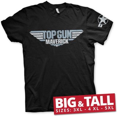 Top Gun Maverick Distressed Logo Big &amp; Tall T-Shirt Black