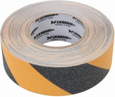 Fixman Absperr- und Klebebänder Rutschfestes Klebeband 50 mm x 18 m-Schwarz/Gelb