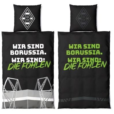 Borussia Mönchengladbach Bettwäsche Glow in the Dark Fussball 135x200 + 80x80