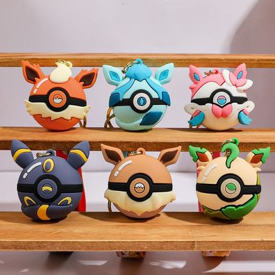 Pokemon Evoli Eevee Familie Schlüsselanhänger Anhänger Tasche Aquana