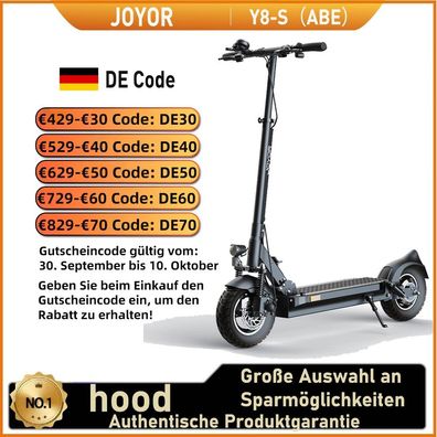JOYOR Y8-S(ABE)Elektroroller für Erwachsene,500W Motor,48V26AH Akku,10 Zoll Reifen
