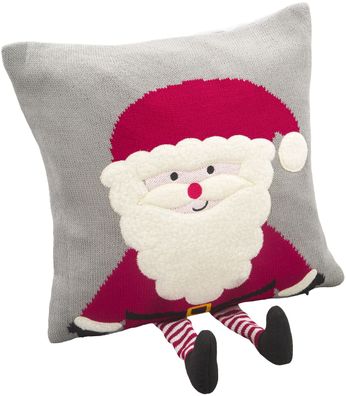Kissenbezug Weihnachten 40x40 Kissenhülle 3D Motiv Kissen Kantenhocker Santa Rot