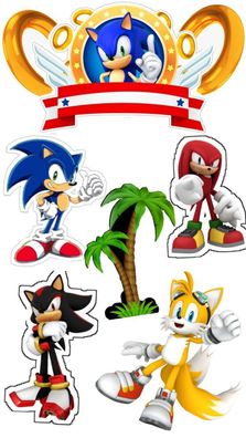 Sonic Blaue Igel Essbar Tortenaufleger Torte Geburstag Zuckermasse + NAME