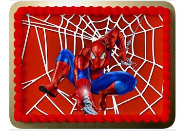 Spiderman Held Spinne Essbar Tortenaufleger Torte Geburstag Zuckermasse + NAME s01
