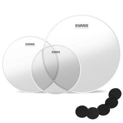 Evans ETP-G1CLR-S Clear 12-13-16 Zoll mit keepdrum KDP Damper Pads Set