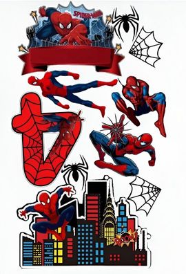 Spiderman Held Spinne Essbar Tortenaufleger Torte Geburstag Zuckermasse + NAME s24