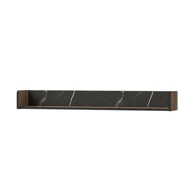 BETTSO Wandregal Prestigo 120 cm Schwarzer Marmor + Nussbaum