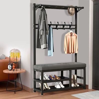 Garderobenständer Kleiderständer Garderobe mit Schuhbank, Schuhregal, arderobe