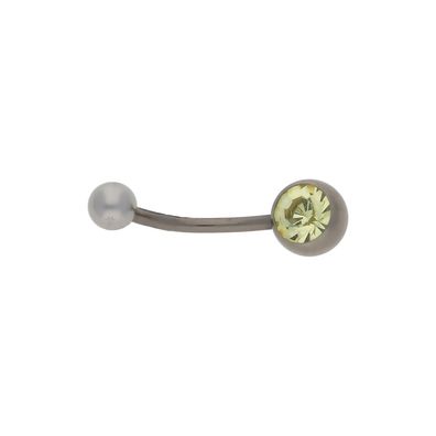 JuwelmaLux Bauchnabelpiercing Titan mit synth. Zirkonia gelb JL30-01-2005